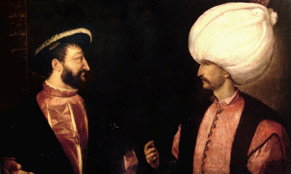 Ιe étape : l alliance franco-ottomane, 1535 établie entre le roi de France François Ier et le souverain turc de l empire ottoman, Soliman le Magnifique, mentionnée comme «l union sacrilège de la