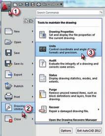 - در نرم افزار Auto CAD به طور پيش فرض زوايا برحسب درجه و در معرفي مختصات قطبي مطابق دايره مثلثاتي در رياضي عمل مي شود.