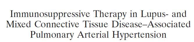 (immunosuppression) Lower WHO-FC/ less severe baseline hemodynamics Anti-ds-DNA,