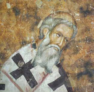 Ni{ i Vizantija XIII 59 Сл. 9. Свети Сава Српски, олтарски простор Сопоћана Fig. 9. St Sava of Serbia, altar area of Sopoćani по средини на обе пећке предтаве, који је у главној апсиди чак изразито метласт.