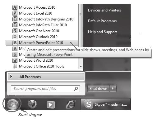 Aplikativni softver 147 Prezentacije PowerPoint P0 MS POWERPOINT (OSNOVE RADA) Microsoft POWERPOINT 2010 (PP) je program namenjen za izradu i prikaz multimedijalnih prezentacija, koje služe kao