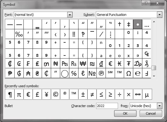 Aplikativni softver 166 Prezentacije PowerPoint simbol za nabrajanje. Ako kliknete levim tasterom miša na ovaj taster dobi ete prozor (slika 34). Slika 34.