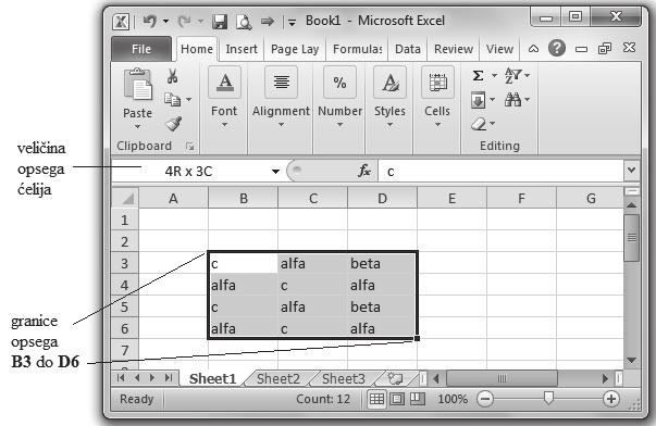 Aplikativni softver 83 Radne tabele Excel Donji desni ugao, odnosno krsti osnova je jedne druge tehnike kopiranja prevla enjem u Excel-u koja pruža velike mogu nosti i nije identi na sa odgovaraju om