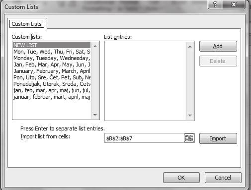 Aplikativni softver 90 Radne tabele Excel Slika 11.