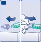 Αφού καλύψετε τη βελόνα, προσεκτικά πιέστε τελείως το εξωτερικό κάλυμμα της βελόνας και μετά ξεβιδώστε τη. Πετάξτε τη βελόνα προσεκτικά και τοποθετείτε το κάλυμμα στη θέση του μετά από κάθε χρήση.