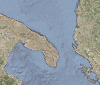 Χάρτης Τα στάδια της διαδρομής: Brindisi San Pietro Vernotico Lecce Calimera Otranto οι ελκυστές: Ερείπια της ρωμαϊκής πόλης της Valesio (San Pietro a Vernotico) Ιερό της Madonna di