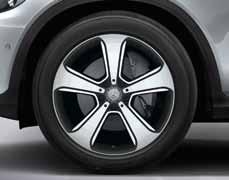 ελαστικά 255/40 R 21 (ΜΑ) και 285/35 R 20 43 4 (ΠΑ) (προαιρετικός εξοπλισμός για την Mercedes-AMG GLC 43 4MATIC) πολύ γυαλιστερή μαύρη και στιλβωμένη, με ελαστικά 698 Ζάντα αλουμινίου AMG