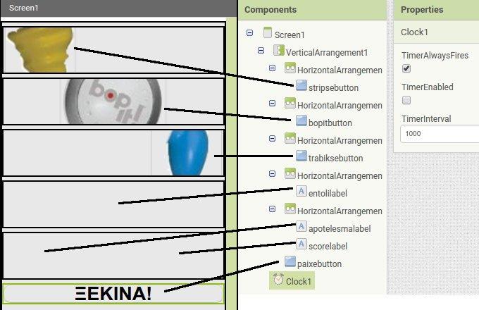 ΘΕΜΑ Β (μον. 30) Β1. Δίνεται παρακάτω η σχεδίαση μιας προσομοίωσης του παιχνιδιού αντανακλαστικών Bop It! στο κινητό. Στο παιχνίδι αυτό εμφανίζονται 3 κουμπιά-εικόνες.