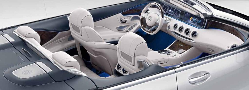 51 Υψηλές εσωτερικές αξίες. Στο εσωτερικό, η νέα S-Class Cabrio και Coupé συναρπάζουν με την σπορτίφ πολυτελή σχεδίαση, τα ευγενή υλικά και την υψηλή αντιληπτή αξία της.