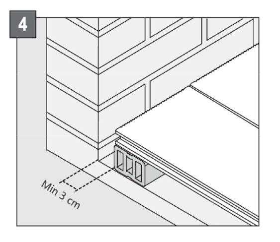 3/12 Το πάτωμα / deck πρέπει να απέχει απο τον τοίχο, τον φράχτη η το δέντρο δίπλα στο οποίο θα γίνει η κατασκευη 3εκ.