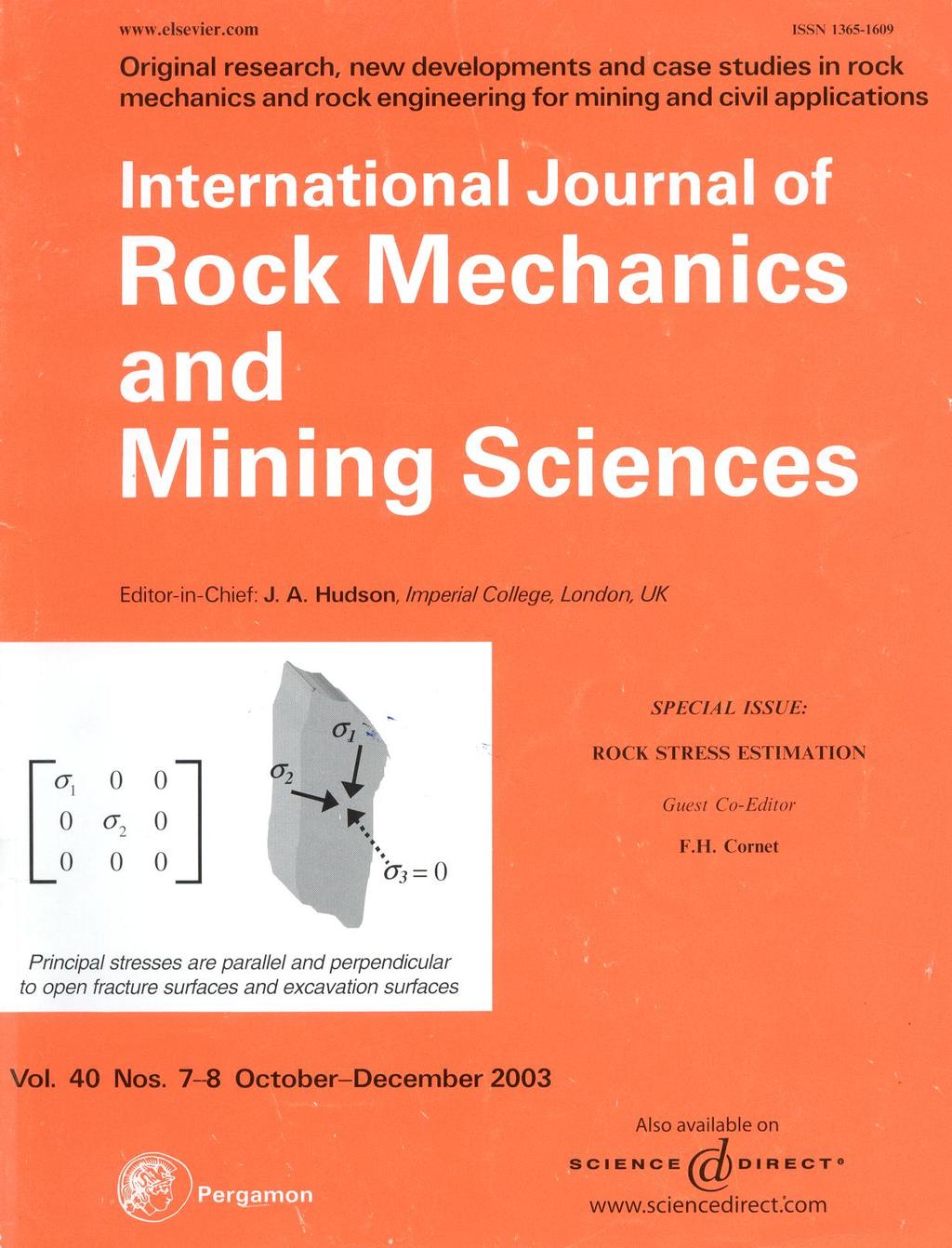 Exadaktylos notes Rock Mechanics part I Slide 57 of 31 Issue of this journal devoted to rock stress estimation which