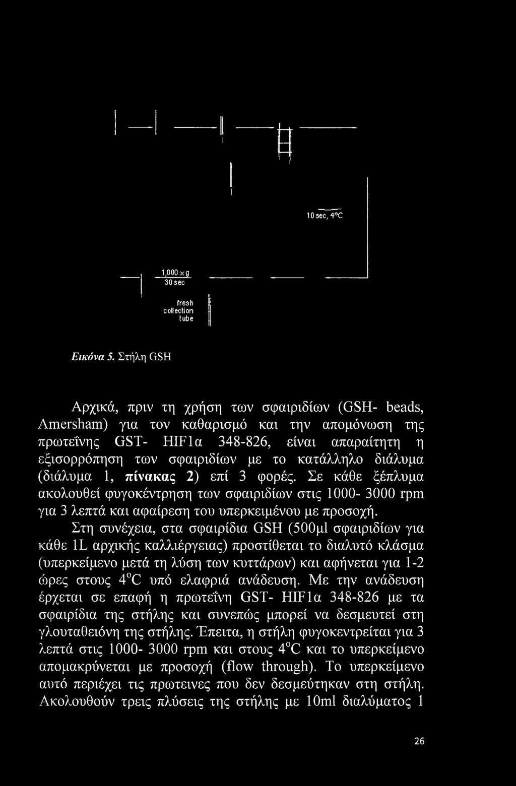 κατάλληλο διάλυμα (διάλυμα 1, πίνακας 2) επί 3 φορές. Σε κάθε ξέπλυμα ακολουθεί φυγοκέντρηση των σφαιριδίων στις 1000-3000 rpm για 3 λεπτά και αφαίρεση του υπερκειμένου με προσοχή.