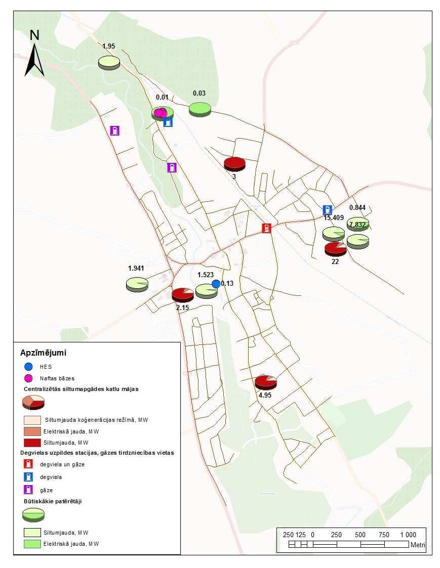 1.3.3.. attēls. Enerăētikas jomas telpiskā koncentrācija Dobeles pilsētā Avots: VPVB un VVD, SIA Dobeles enerăija, papildus skatīt 1.