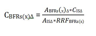 όπου RRF IS(x) είναι ο σχετικός συντελεστής απόκρισης για το xιχνηθετημένο μέλος, A IS(x), A RS είναι οι επιφάνειες ολοκλήρωσης της κορυφής του ιχνηθετημένου μέλους και του πρότυπου ανάκτησης,