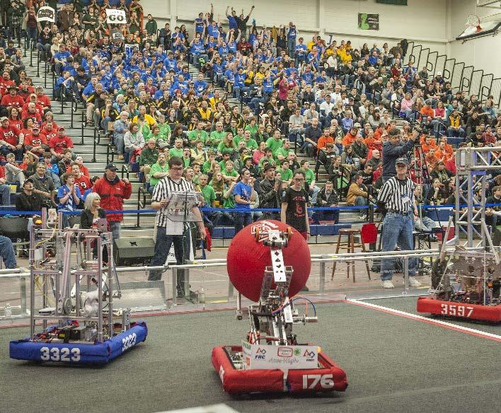 ΑΝΤΙΚΤΥΠΟ Οι ομάδες του FIRST Robotics Competition έχουν την ευκαιρία να μάθουν από επαγγελματίες μηχανικούς, να τελειοποιήσουν τις ικανότητές τους στο STEM (Science, Technology, Engineering,