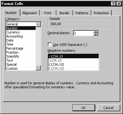 MS Excel Priručnik za vežbe iz informatike i informacionih tehnologija Selektovati opseg ćelija H1 : H5. Otvoriti meni Format i izabrati Cells.