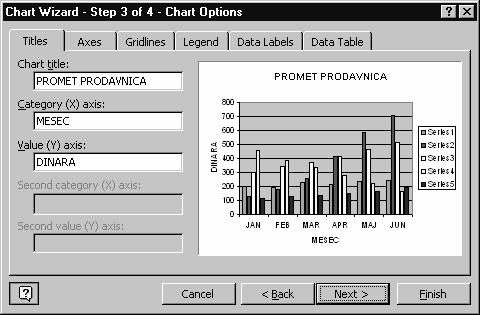 MS Excel Priručnik za vežbe iz informatike i informacionih tehnologija (6) U ovom primeru prihvatiti ponuđeni izbor i kliknuti na Next, radi prelaska na sledeći korak.