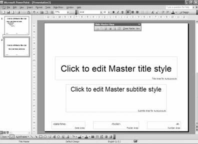 MS Power Point Slika 16. Title Master slajd Master View. Tada će svi slajdovi u prezentaciji promeniti izgled u skladu sa promenama koje su načinjene na Master slajdu.