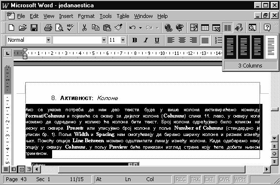 MS Word Priručnik za vežbe iz informatike i informacionih tehnologija 8.