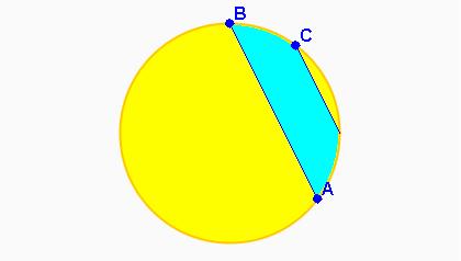 cuxa distancia ao centro O é menor ou igual que o raio da circunferencia.