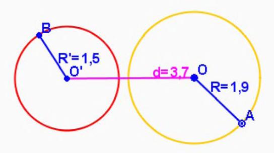 Secantes: teñen dous puntos en común e cada circunferencia divide á outra en dous arcos. EXERCICIOS resoltos 3. Indica se os seguintes puntos son interiores, exteriores ou pertencen á circunferencia.