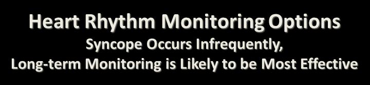 Heart Rhythm Monitoring Options Syncope Occurs Infrequently, Long-term