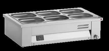 HEATED Portable Bain Maries Without Vitrine Wet-well operation Construction from stainless steel AISI 04 /-0 The temperature in the Bain Marie (max.