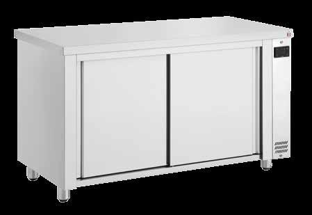 with an upstand or without the work-top Fabrication en inox AISI 04 /-0 Portes coulissantes à double paroi ergonomiques, isolées La température (max 7