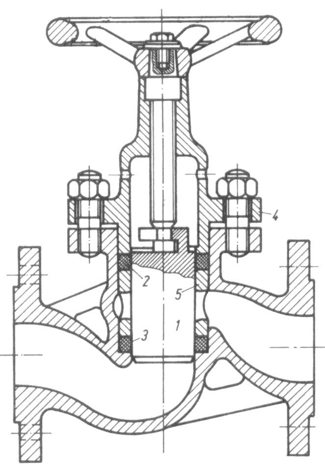 6. Elementi strojeva u kemijskoj tehnologiji 188 Slika 6.1.31 Kutni ventil Slika 6.1.32 Membranski ventil Slika 6.1.33 Ventil za promjenu smjera Slika 6.