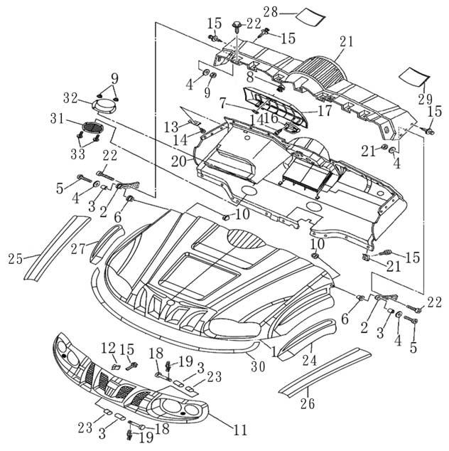 HEAD COVER 02901 82111-055-0000 FRONT FENDER ASSY 1 02902 82140-055-0000 FRONT COVER LATCH 2 02903 90228-055-0000 LEFT MOUNT BUSHING, FRONT COVER 2 02904 96-6-00 WASHER Ф6 21 02905 16674-6-25 BOLT,