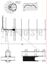 Na levi imamo sliko 3 elementne yagi antene na desni pa opazimo še bolj usmerjen sevalni diagram, zraven njega pa zopet primerjavo frekvence in ojačanje.