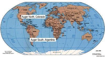 Εικόνα 8 : The position of the two observatories inworld map(thesis Koutsokosta 214) 2.8.Telescope Array Το πείραμα Telescope Array [2] ξεκίνησε το 29 στη Γιούτα των Ηνωμένων Πολιτειών με σκοπό την ανίχνευση κοσμικών ακτινών υπερυψηλών ενεργειών.