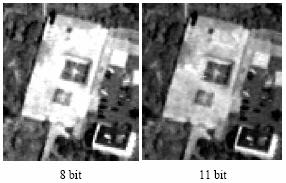 Εικόνα 19. Εικόνες του Orbview-3 µε διαφορετική ραδιοµετρική ανάλυση Οι συνθήκες που επικρατούν κατά τη διάρκεια των λήψεων µπορεί να διαφέρουν.