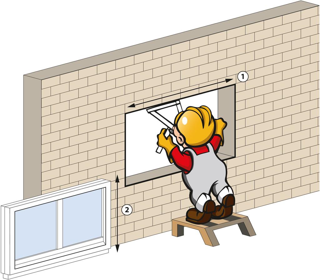 Υποδείξεις επεξεργασίας: Βήμα 1: Μετρήστε το άνοιγμα του τοίχου και το πλαίσιο του παραθύρου. Βήμα 2: Καθαρίστε το πλαίσιο (π.χ. με OTTO Cleaner T) και την κορνίζα του παραθύρου από τους ρύπους.