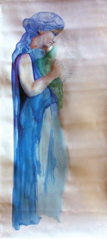 Estela de una niña en el museo Metropolitano de Arte de Nueva York, en azul.
