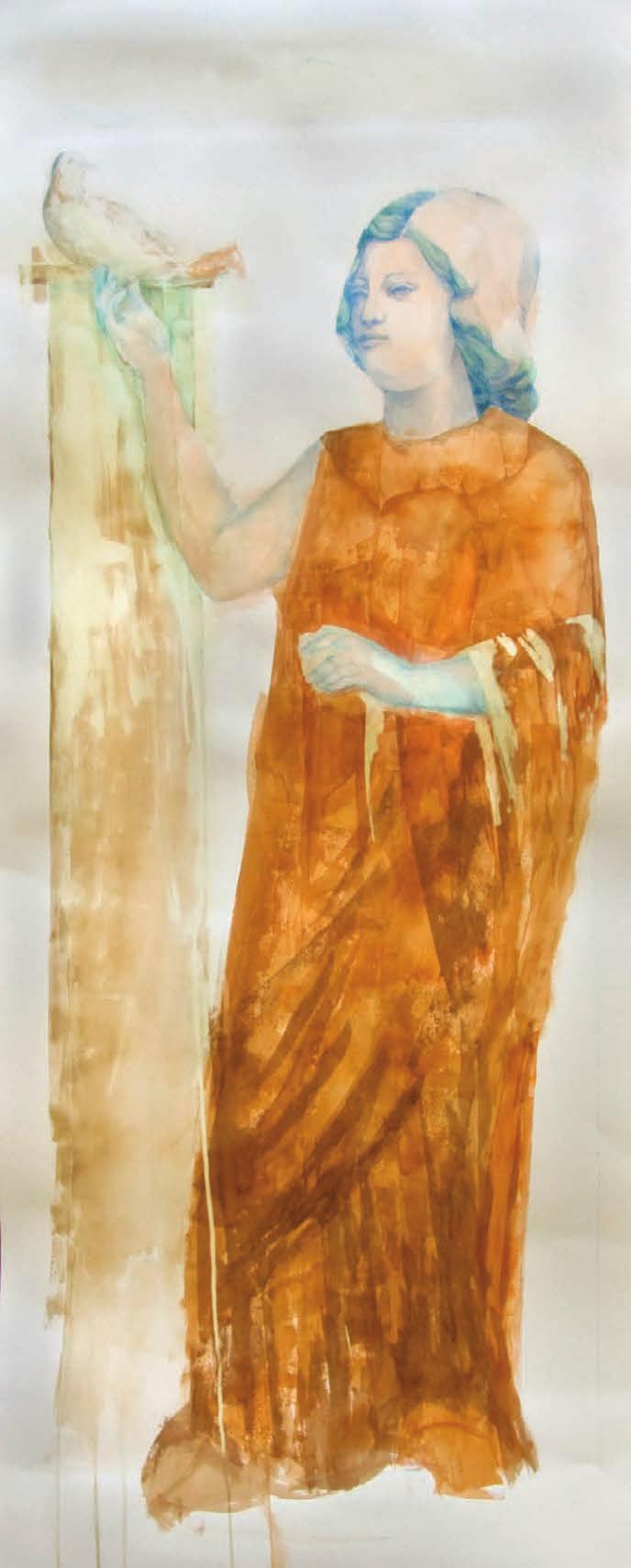 Estela de doncella en el Museo de Arte Griego y Romano de los Museos Estatales de Berlín (izquierda), y estela funeraria de Apolonia en el Museo J.
