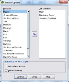 sav Analyze Compare Means Means Μέζεο ηηκέο ηεο