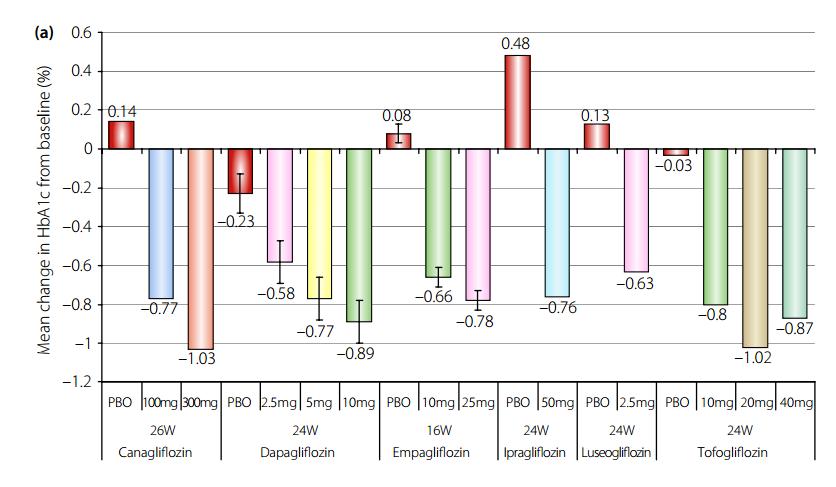 SGLT2: Μεταβολές HbA1c Fujita