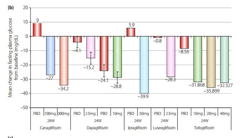 SGLT2: Μεταβολές γλυκόζης νηστείας