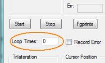 Εικόνα 28 - Επιλογή αριθμού επαναλήψεων Μια ακόμα ρύθμιση που μπορεί να κάνει ο χρήστης και το πεδίο της φαίνεται στην παραπάνω εικόνα σε κύκλο είναι η loop times.