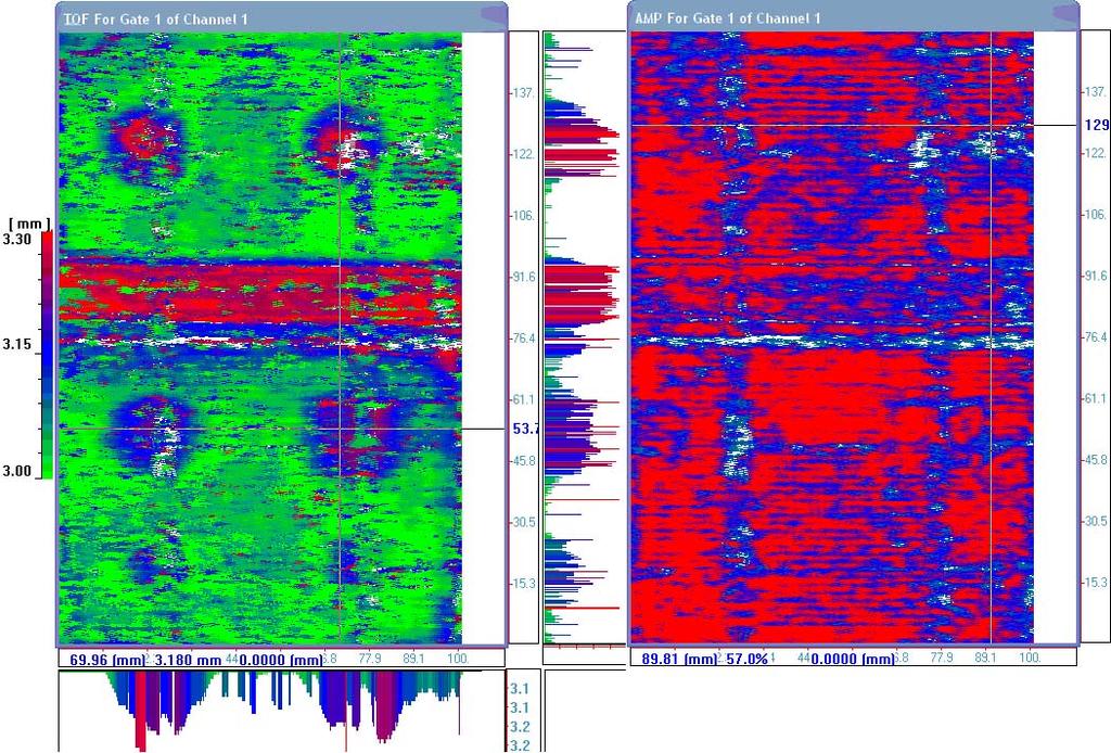 Κεφάλαιο 8 Ελεγχος δοκιμίων. 157 Επιπρόσθετα καταγράφεται με αρκετή ακρίβεια ο προσανατολισμός των ινών της πίσω επιφάνειας του δοκιμίου.