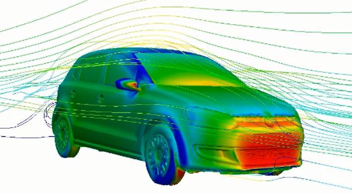 Προλέξεις Ροών με Λογισμικό της ΜΠΥΡ&Β/ΕΜΠ Flow Studies with S/W Developed by the PCOpt/NTUA Κατανομή πίεσης και γραμμές ροής γύρω από το όχημα.