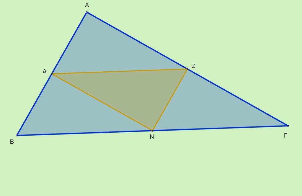 1. Σ ένα ορθογώνιο τρίγωνο ΑΒΓ, Α=90 ο αν Δ, Ν, Ζ είναι τα μέσα των πλευρών του ΑΒ, ΒΓ, ΑΓ αντίστοιχα. α).