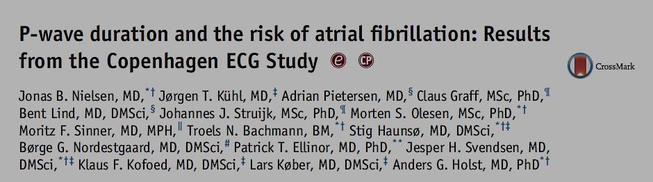 between P-wave duration and the risk of atrial fibrillation, death from