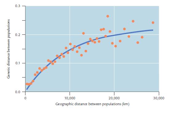 Απομόνωση λόγω απόστασης στους ανθρώπινους πληθυσμούς Η γενετική ομοιότητα είναι αποτέλεσμα της γενετικής ροής που περιορίζεται