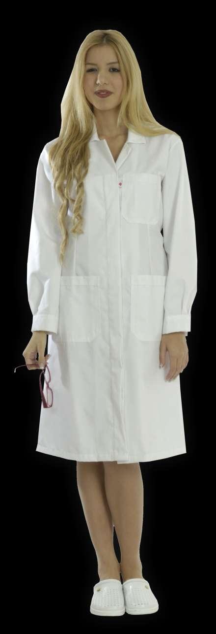 ΙΑΤΡΙΚΕΣ ΣΤΟΛΕΣ MEDICAL UNIFORMS Ρόμπα γυναικεία ιατρική Κ/Μ Women s Medical long coat K/M Κωδικός Code : 50-30-67 MV Γιακάς τύπου V. Κλείνει μπροστά με λευκό κουμπί.