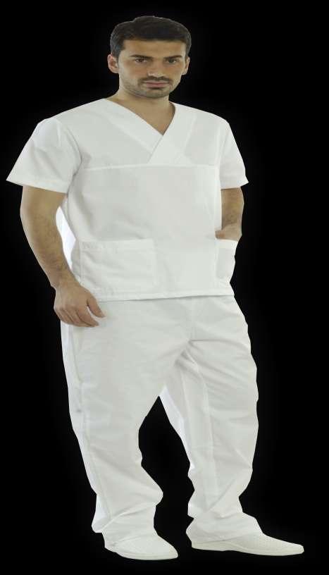 Μπλούζα ιατρού Medical Blouse Κωδικός Code : 50-30-64 LRP Δύο τσέπες στη μέση και μία στο στήθος. Μπλε ρέλι στις τσέπες και στους ώμους. Two side pockets and one chest pocket.