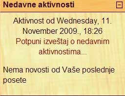 način prikaza aktivnosti može varirati od kursa do kursa i podešava se u skladu sa potrebama nastavnika. Slika 1.