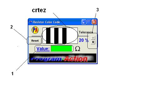 Program Resistor Color Code ( može nam poslužiti za proveru rezultata ) Print Screen programa 1. Value: Duplim levim klikom mišem na ovu reč mozemo uneti vrednost otpornika.