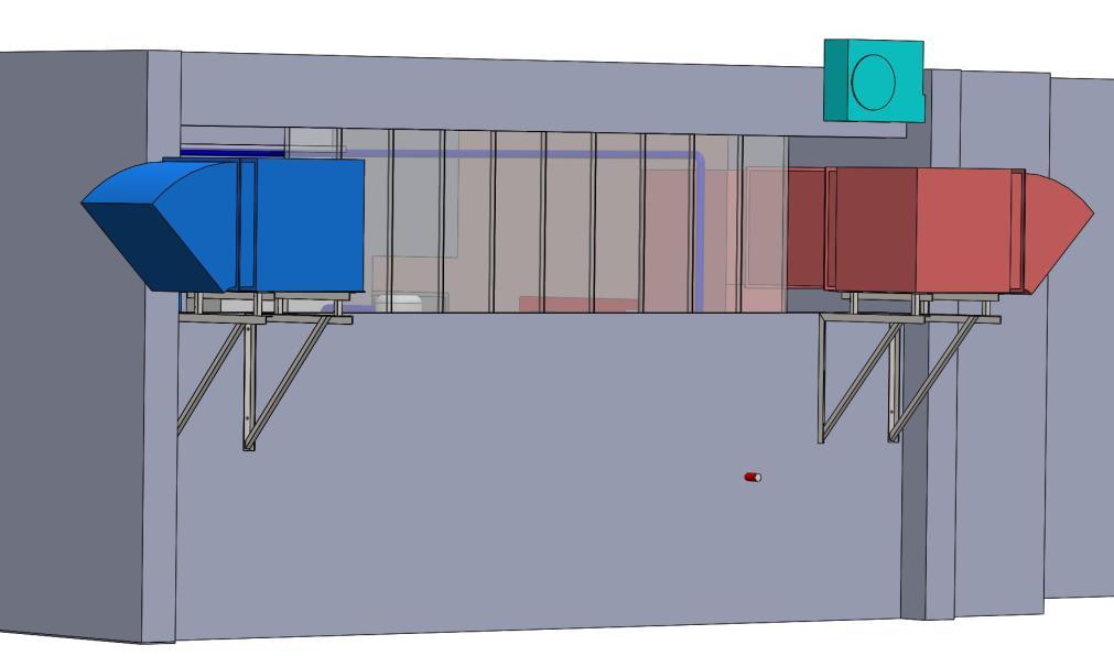 Slika 6.1 3D model nosača ventilacije Na slici 6.1 prikazan 3D model je nosača ventilacije.